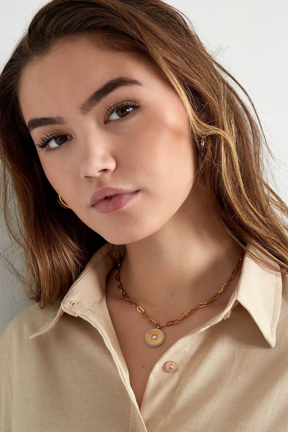 link necklace with gold/silver detail h5Picture2